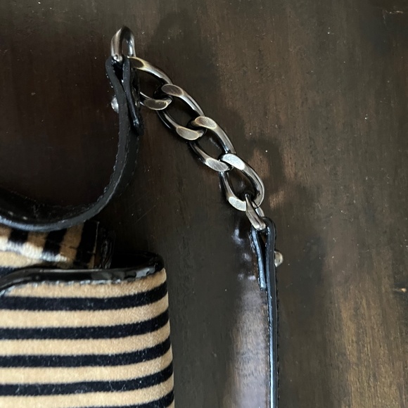 Vintage Fendi Leather & Velvet Striped & Leopard Shoulder Bag - Picture 5 of 10